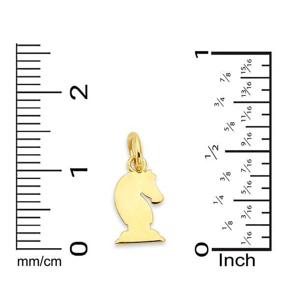 Solid 10k Gold Knight Charm - Chess Jewelry Gifts for Her - Picture 4 of 5